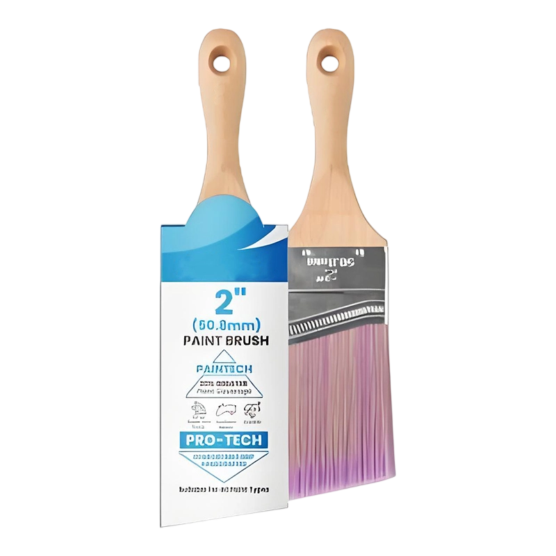 Pincel de pintura com cabo de faia angular